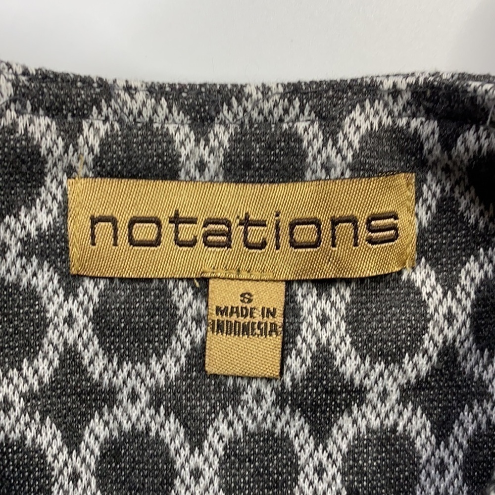 Notations Gray/Black Circle Patterned Button Fron… - image 7